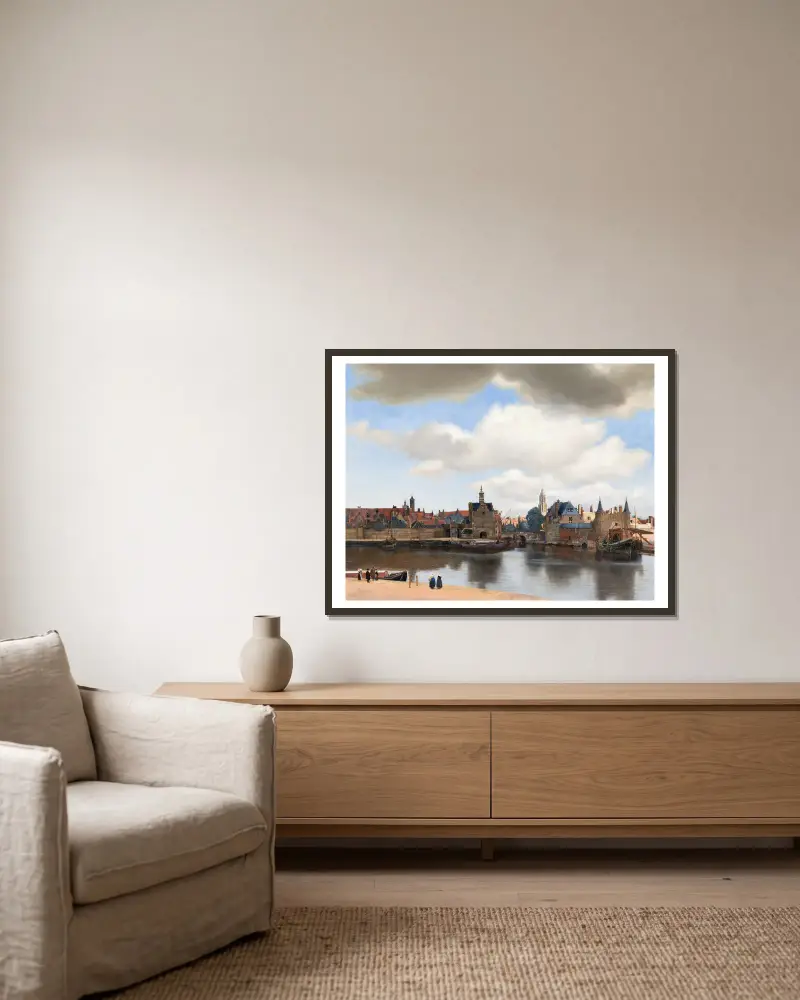 Widok Delft, Johannes Vermeer w ramie na ścianie