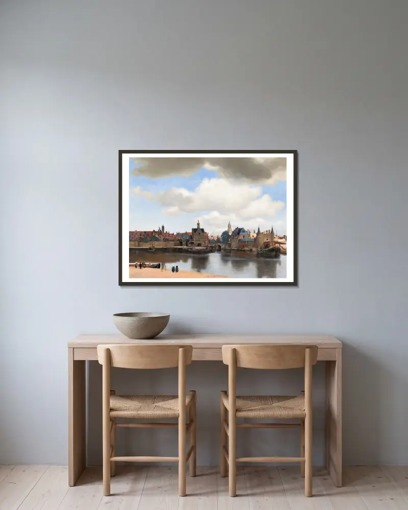 Widok Delft, Johannes Vermeer w ramie na ścianie