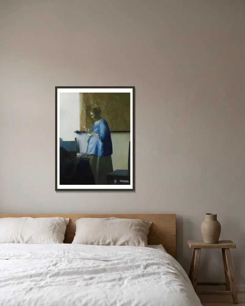 Kobieta czytająca list, Johannes Vermeer w ramie na ścianie
