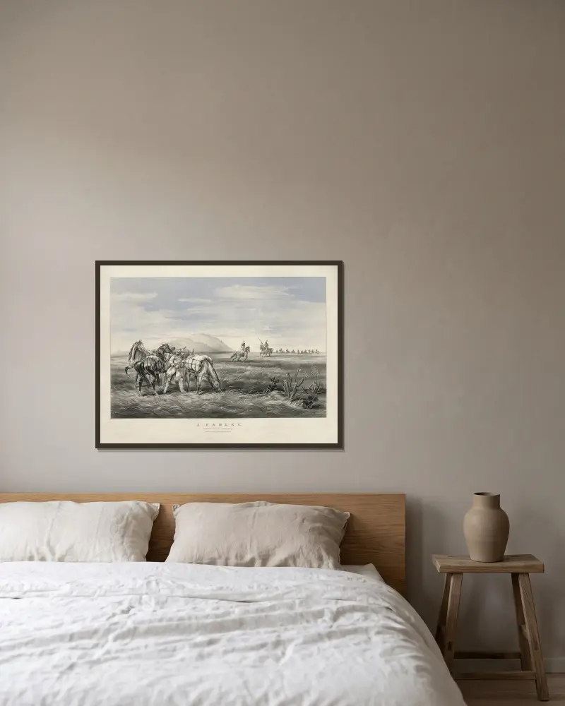 Eine Unterredung; auf einen Notfall vorbereitet von John Cameron gerahmt an einer Wand