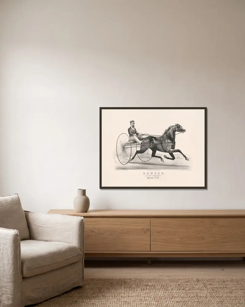 Edward; von Fisk’s Hambletonian von John Cameron gerahmt an einer Wand