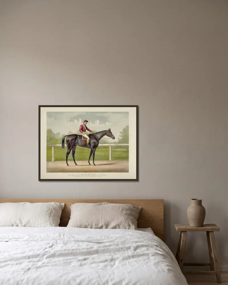 Grand racer Kingston, by Spendthrift; dam imp. Kapanga, by Victorious, 2nd dam Kapunda, by Stockwell av John Cameron inramad på en vägg