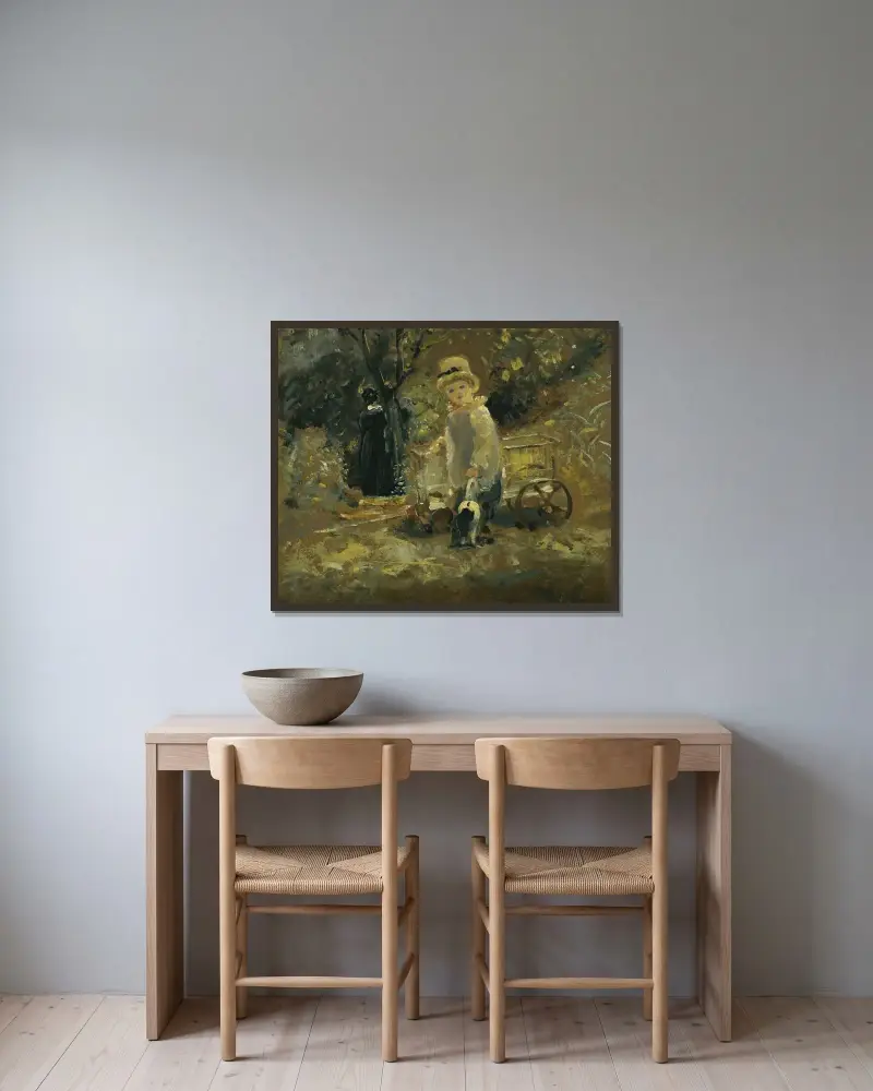 Chlapec s hračkovým vozíkem, John Constable v rámu na stěně