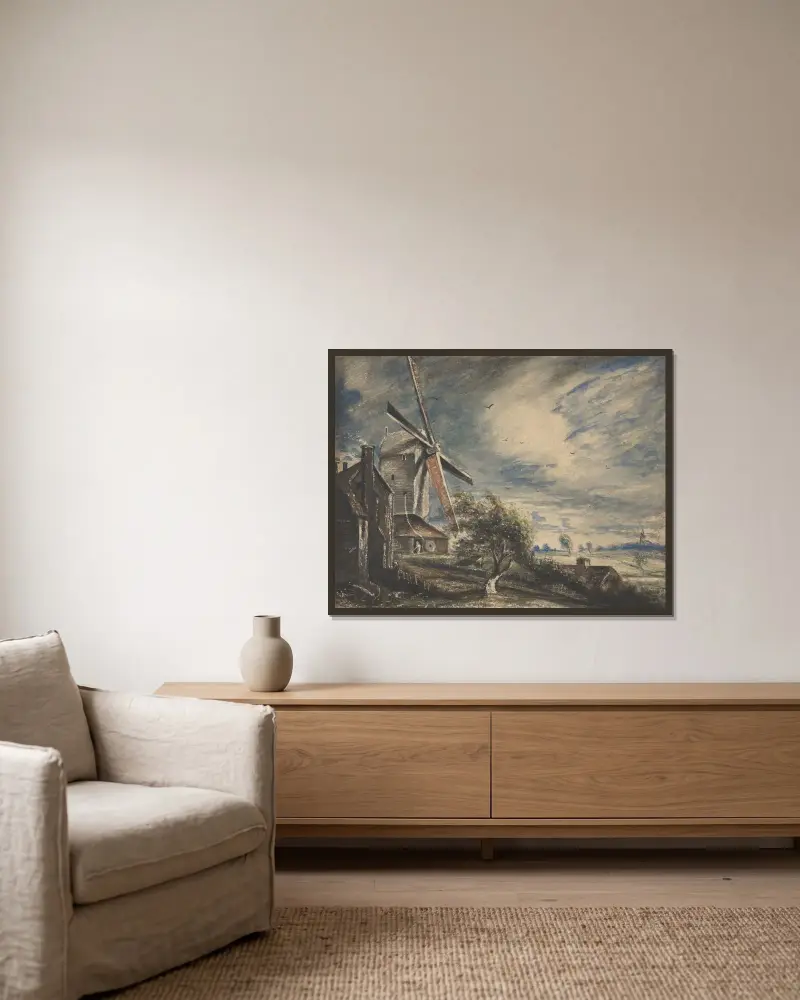 Mlýn u Colchesteru, John Constable v rámu na stěně