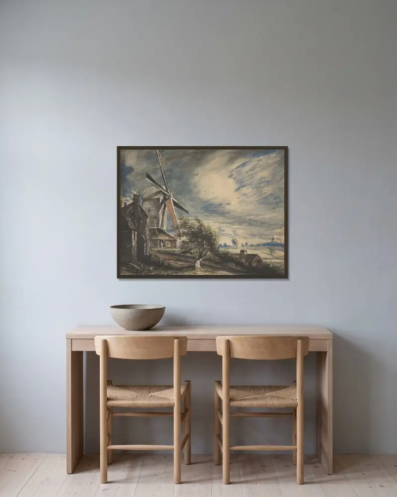 Mlýn u Colchesteru, John Constable v rámu na stěně
