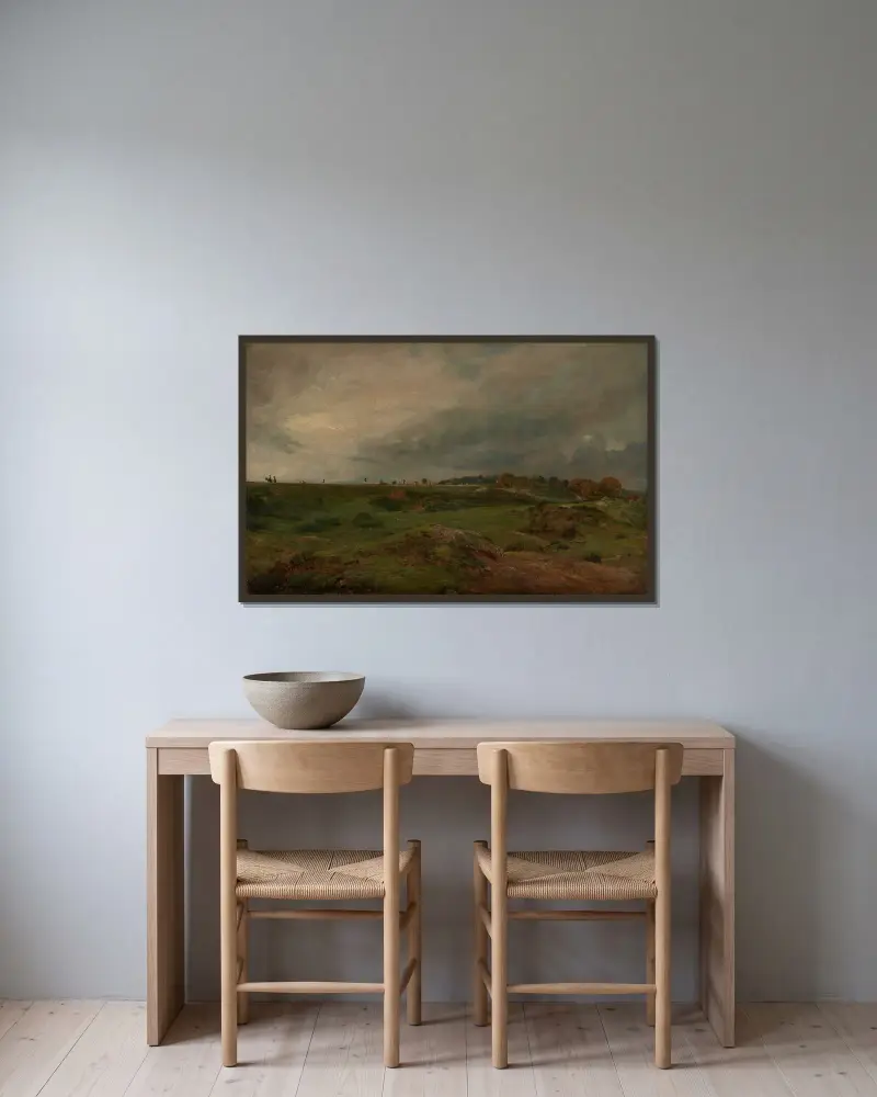 Cesta přes Hampstead Heath, John Constable v rámu na stěně