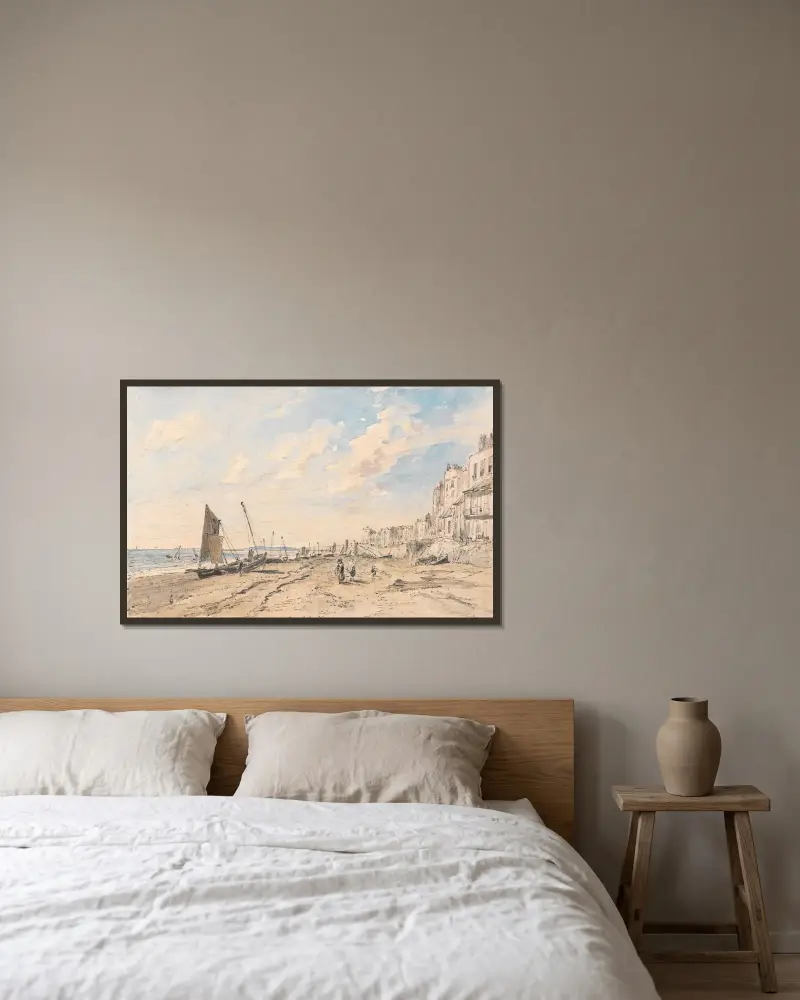 Brighton Beach při pohledu na západ, John Constable v rámu na stěně