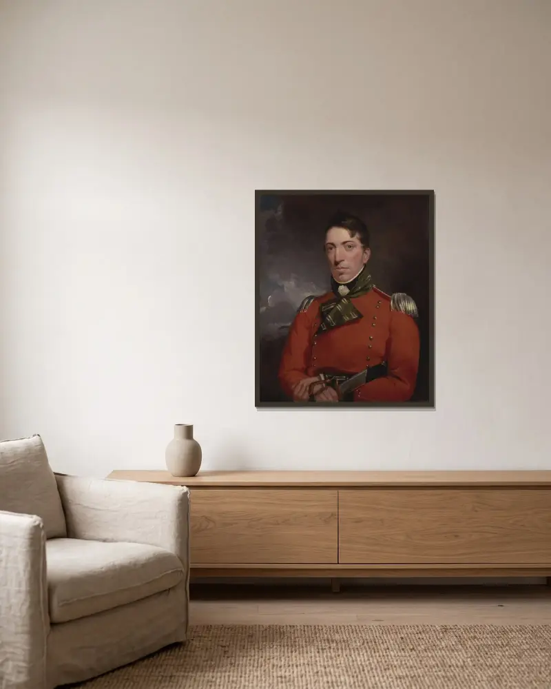 Captain Richard Gubbins, John Constable v rámu na stěně