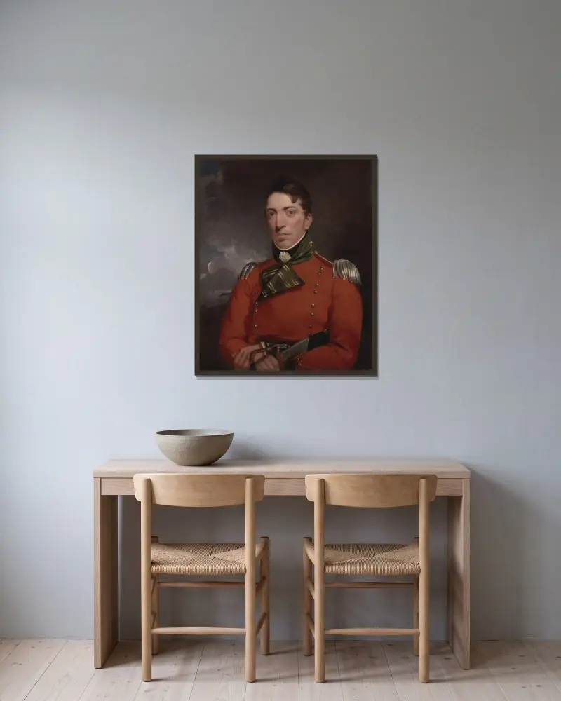 Captain Richard Gubbins, John Constable v rámu na stěně