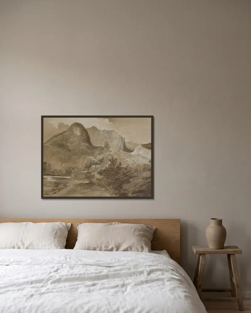 Castle Crag, Borrowdale von John Constable gerahmt an einer Wand