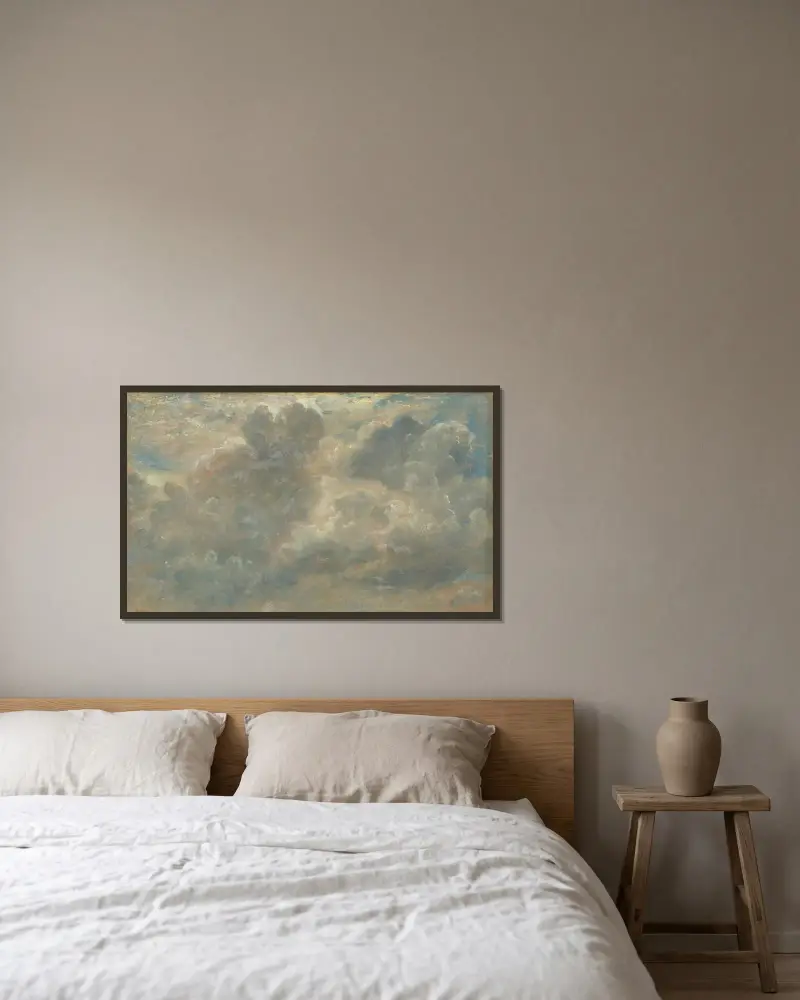 Wolkenstudie, 1822 von John Constable gerahmt an einer Wand