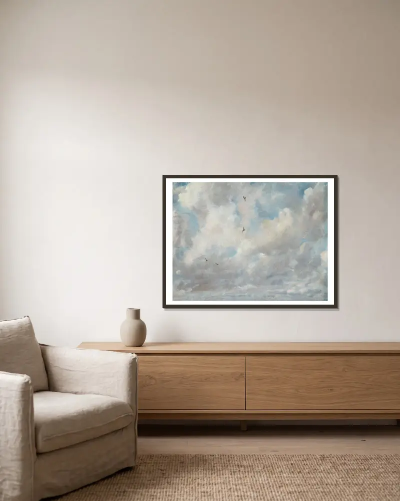 Wolkenstudie, 1821 – Nr. 1 von John Constable gerahmt an einer Wand