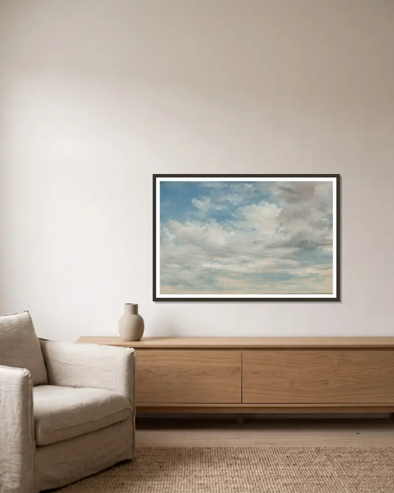 Wolken von John Constable gerahmt an einer Wand