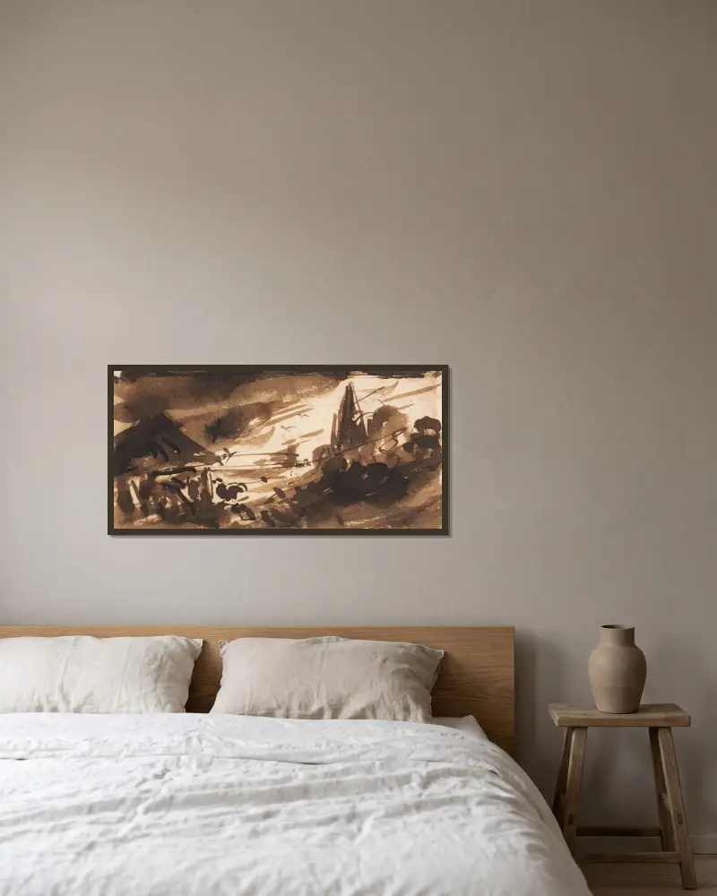 Morgendämmerung von John Constable gerahmt an einer Wand