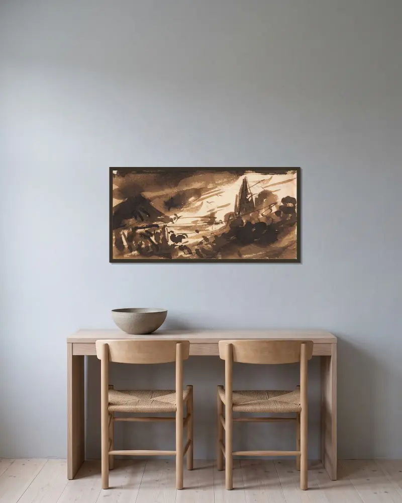 Morgendämmerung von John Constable gerahmt an einer Wand