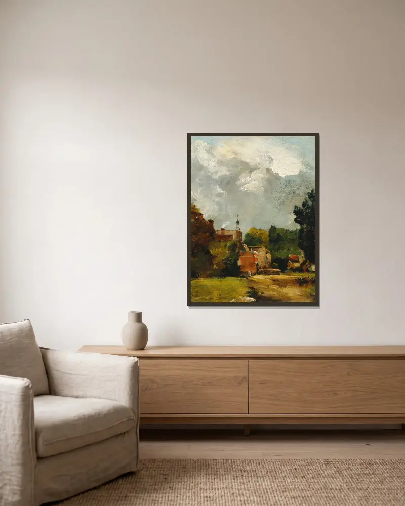 Kościół w East Bergholt, John Constable w ramie na ścianie