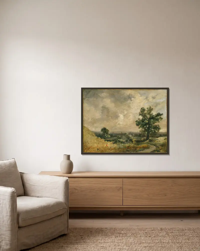 Englische Landschaft von John Constable gerahmt an einer Wand