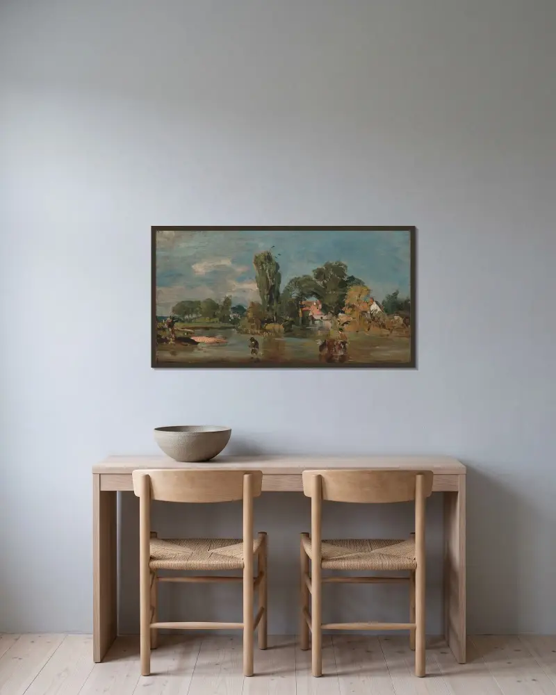 Flatford Mill – Nr. 1, John Constable v rámu na stěně