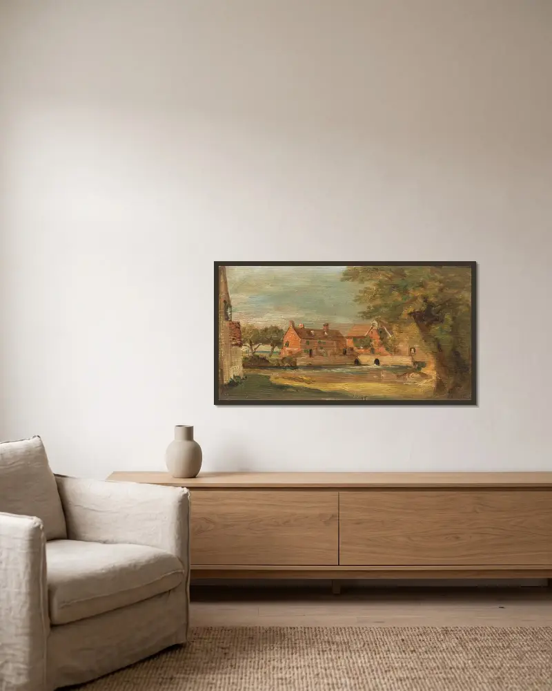 Flatford Mill, 1810 von John Constable gerahmt an einer Wand