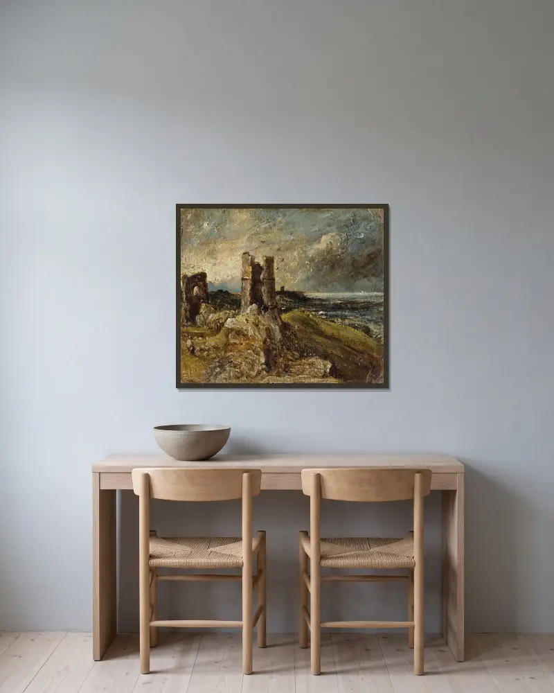Zamek Hadleigh, John Constable w ramie na ścianie