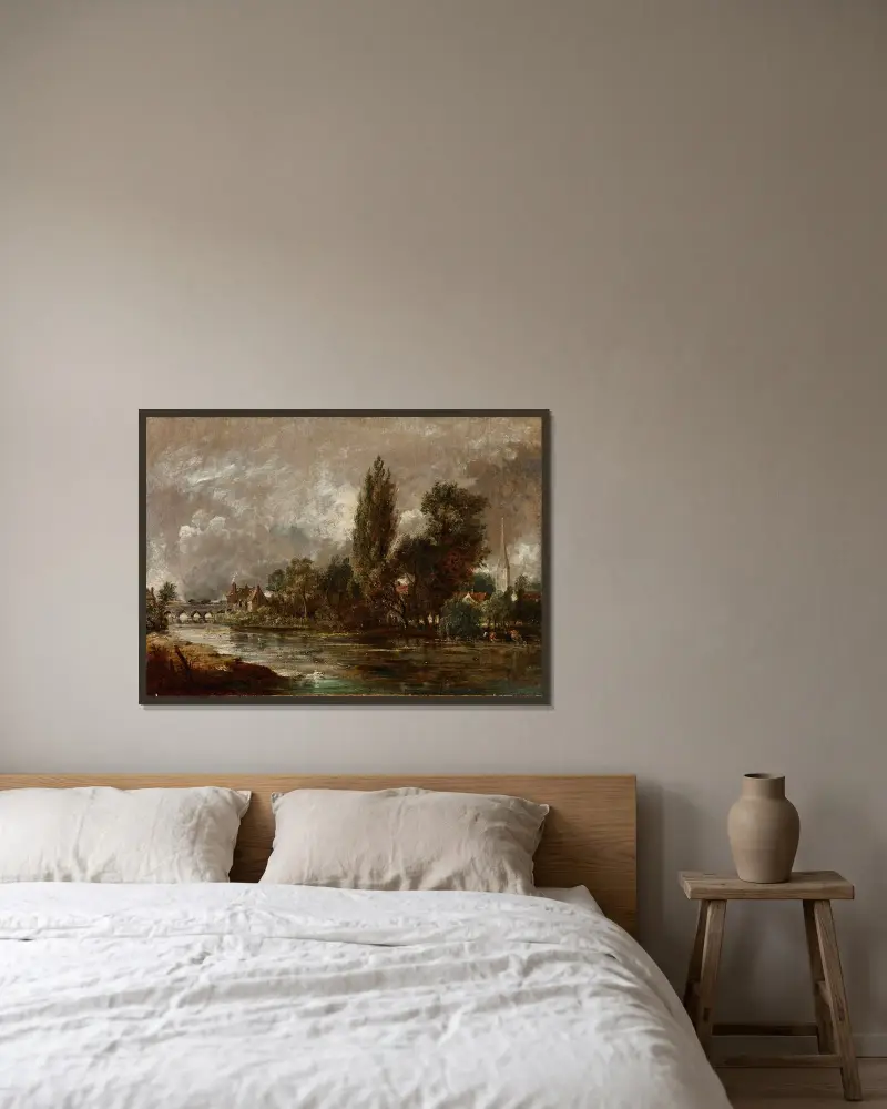 Harnham Bridge, Salisbury, John Constable v rámu na stěně