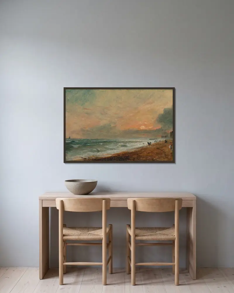 Hove Beach von John Constable gerahmt an einer Wand