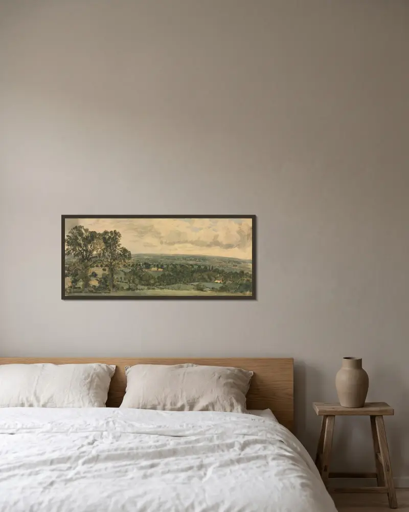 Landschaft, 1796 von John Constable gerahmt an einer Wand