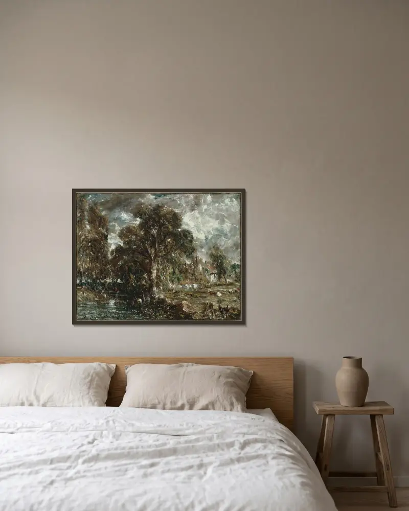 Na řece Stour, John Constable v rámu na stěně