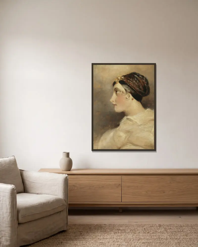Bildnis einer Dame von John Constable gerahmt an einer Wand