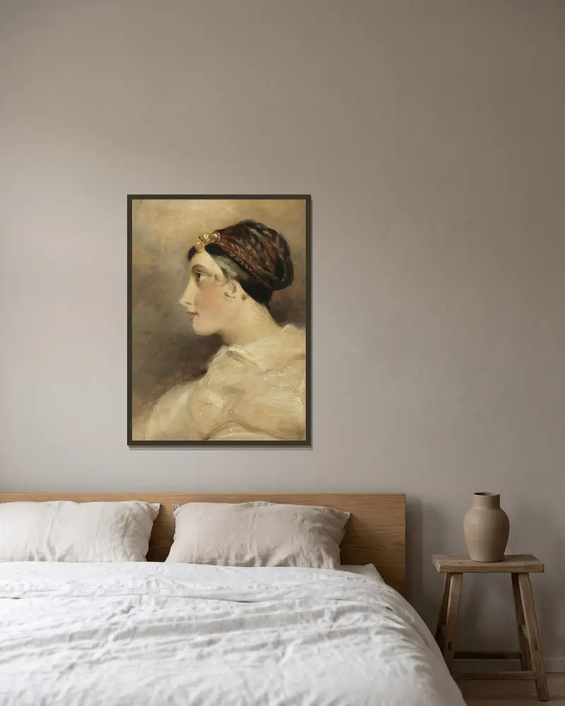 Bildnis einer Dame von John Constable gerahmt an einer Wand