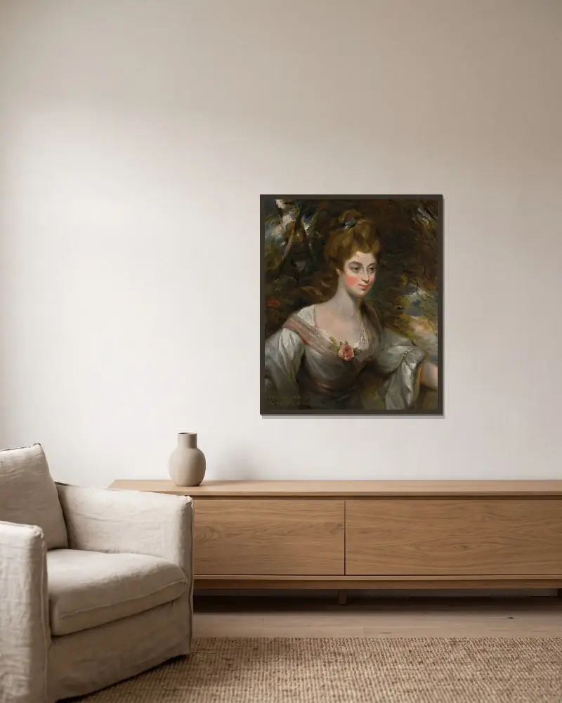 Portrait Of Elizabeth, Lady Croft av John Constable inramad på en vägg