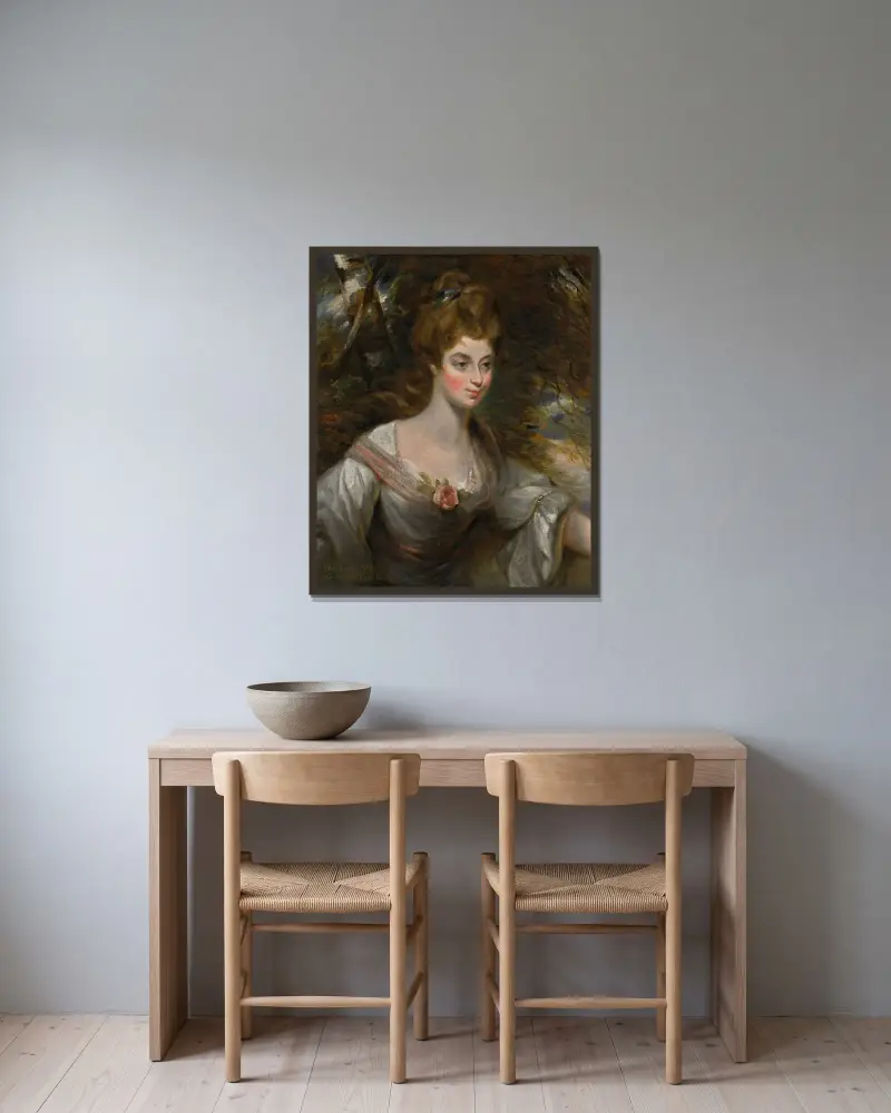 Portrait Of Elizabeth, Lady Croft av John Constable inramad på en vägg