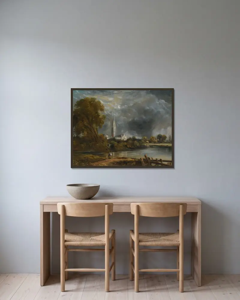 Salisburyjsk katedrála z luk – Nr. 2, John Constable v rámu na stěně