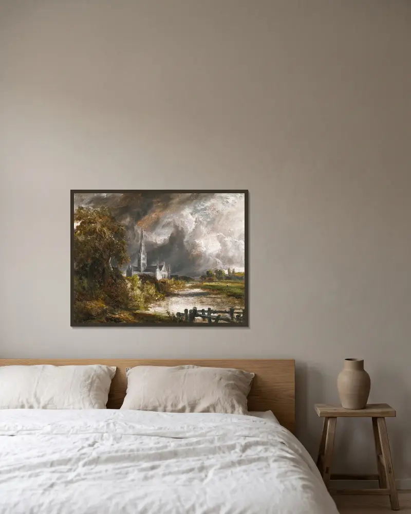 Katedra w Salisbury widziana z łąk – Nr. 1, John Constable w ramie na ścianie