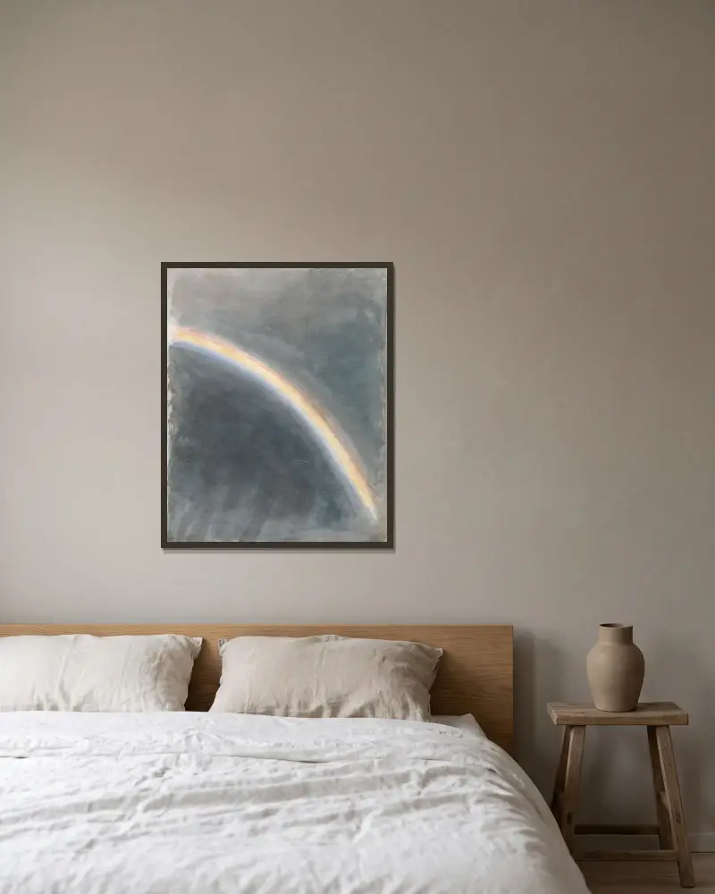 Studie oblohy s duhou, John Constable v rámu na stěně