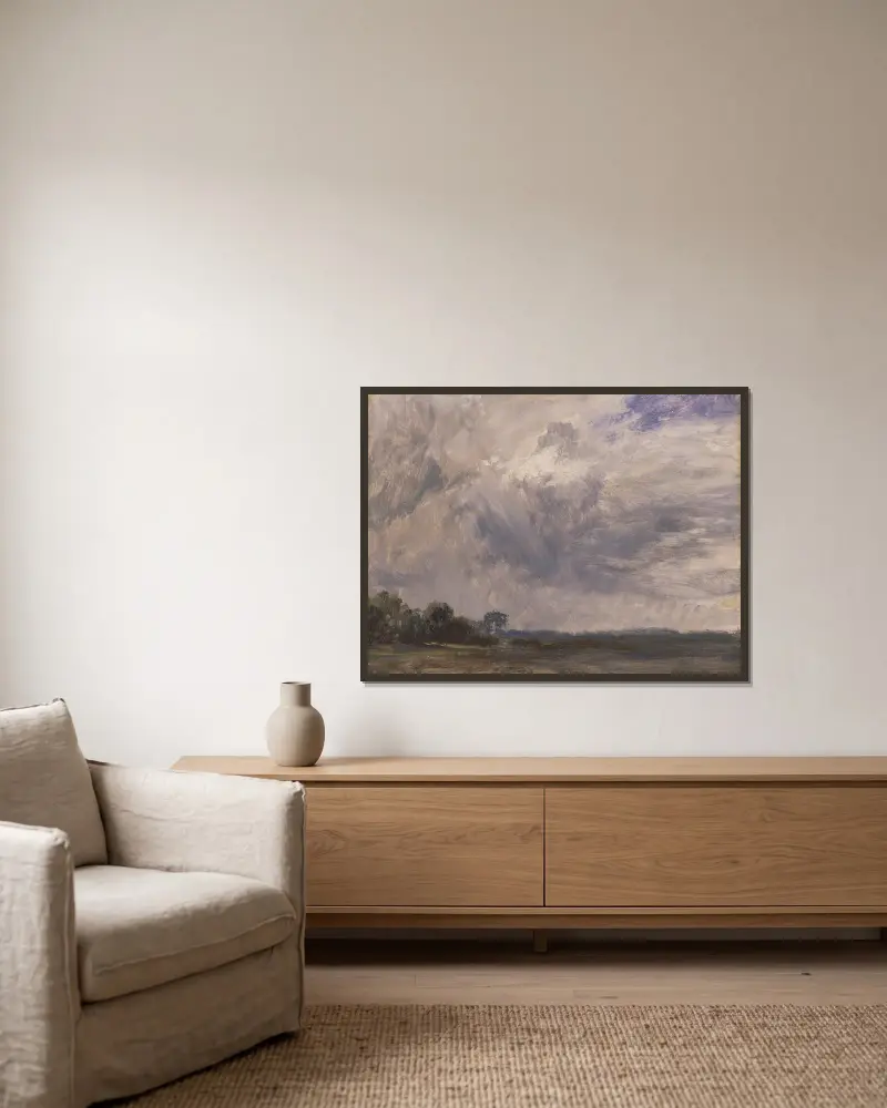 Studie oblohy s mraky, John Constable v rámu na stěně