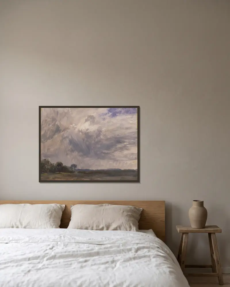Studie oblohy s mraky, John Constable v rámu na stěně
