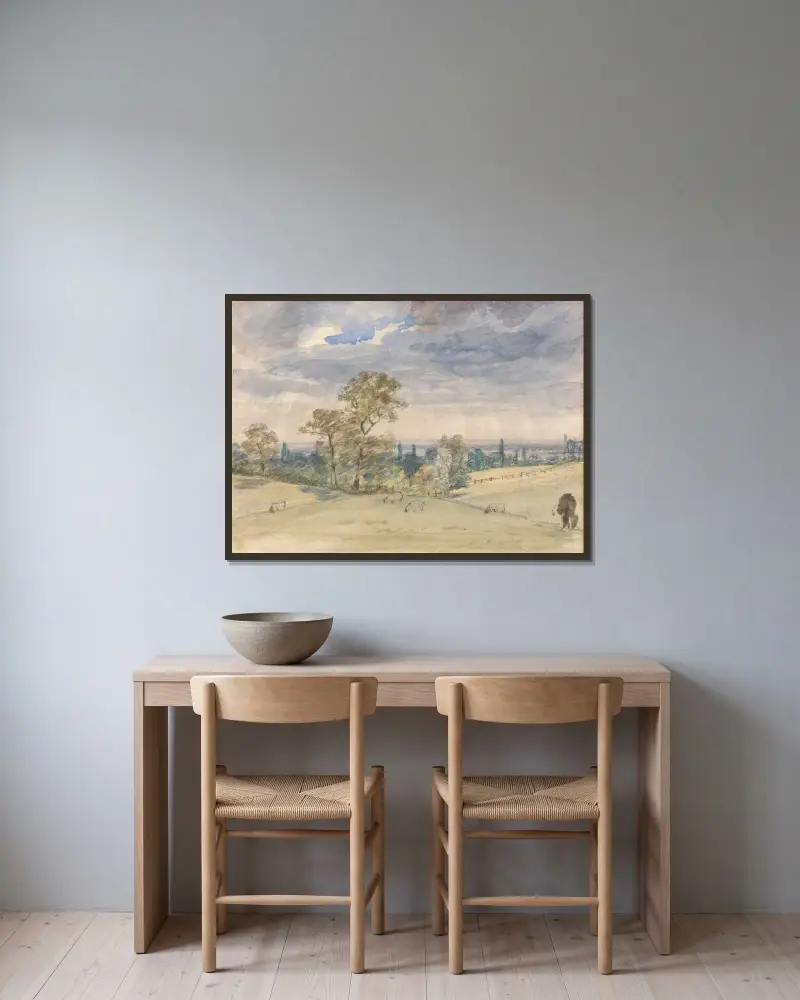 Krajina v Suffolku, John Constable v rámu na stěně