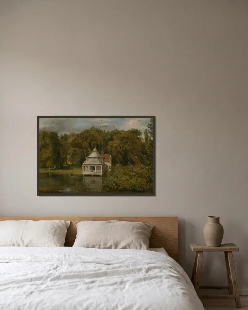 Die Ländereien hinter Alresford Hall von John Constable gerahmt an einer Wand