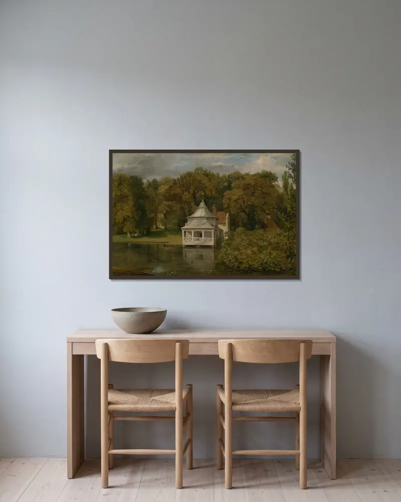 Die Ländereien hinter Alresford Hall von John Constable gerahmt an einer Wand