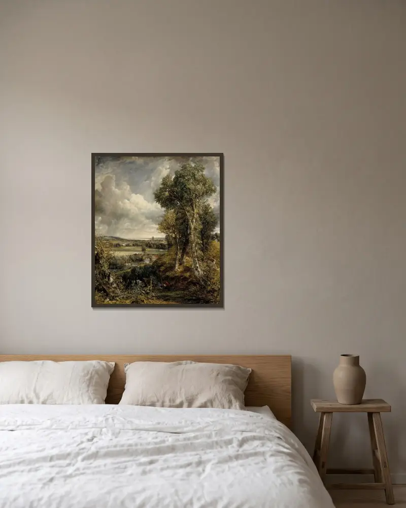 Das Tal von Dedham von John Constable gerahmt an einer Wand