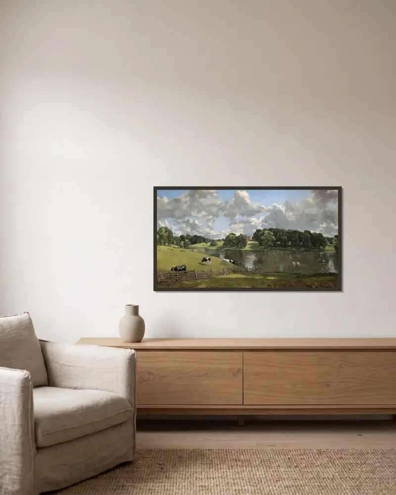 Wivenhoe Park, Essex von John Constable gerahmt an einer Wand