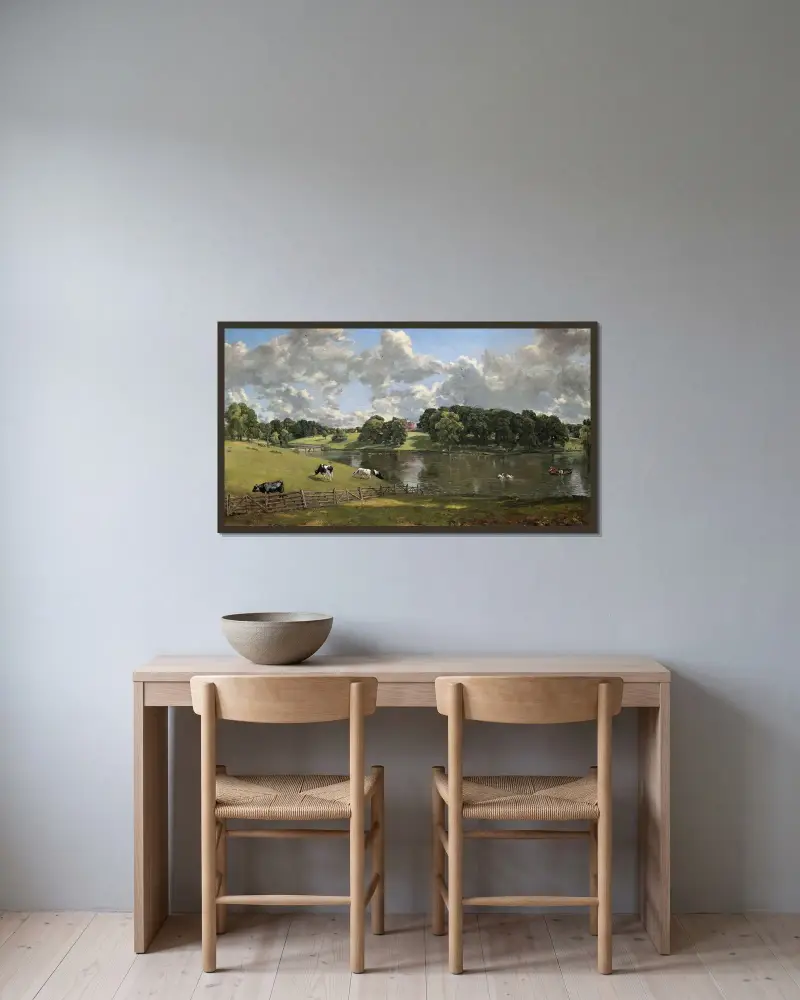 Wivenhoe Park, Essex von John Constable gerahmt an einer Wand
