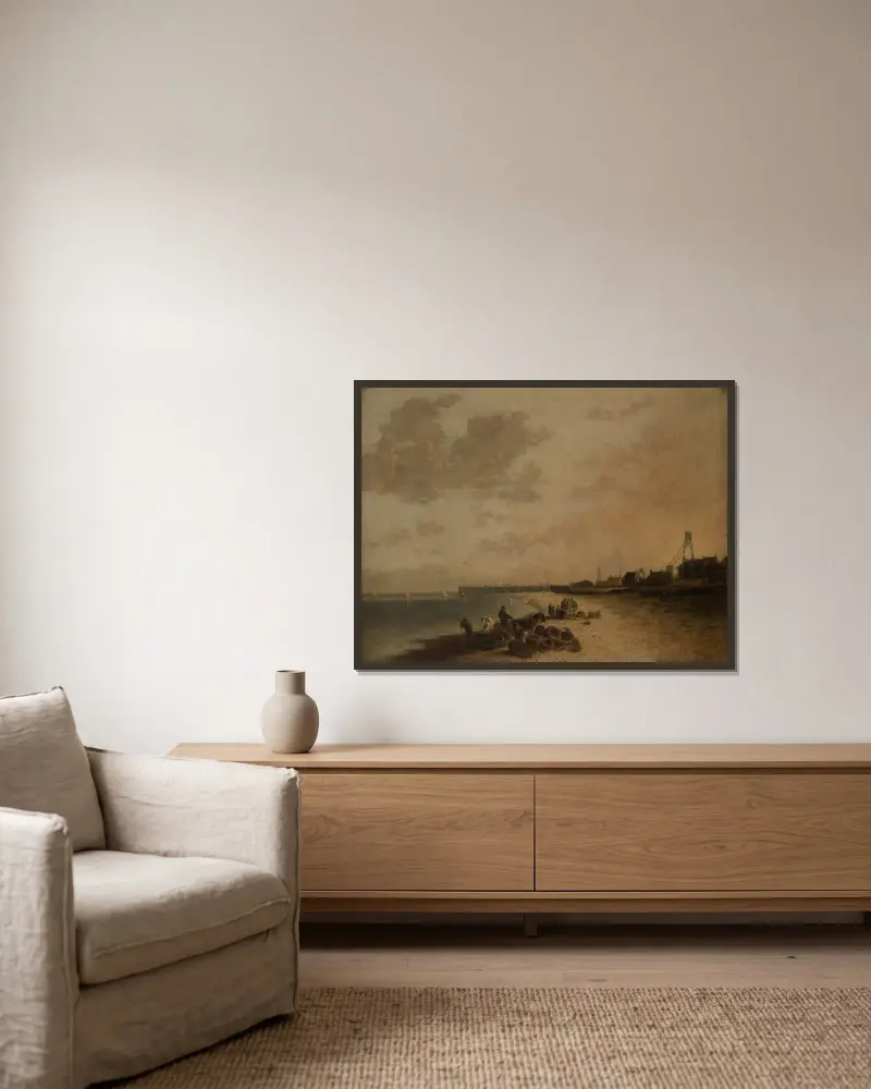 Yarmouth Beach von John Crome gerahmt an einer Wand