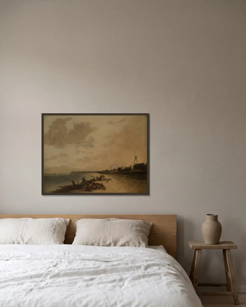 Yarmouth Beach von John Crome gerahmt an einer Wand