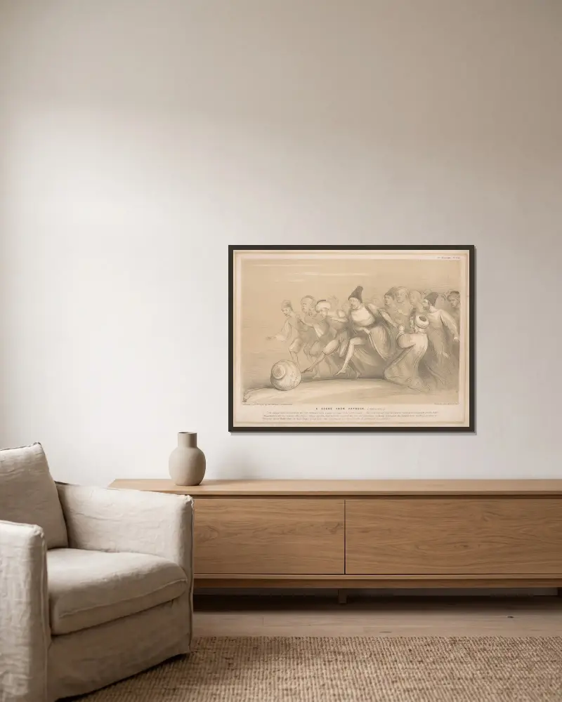 Eine Szene aus Vathek, 1845 – Nr. 1 von John Doyle gerahmt an einer Wand