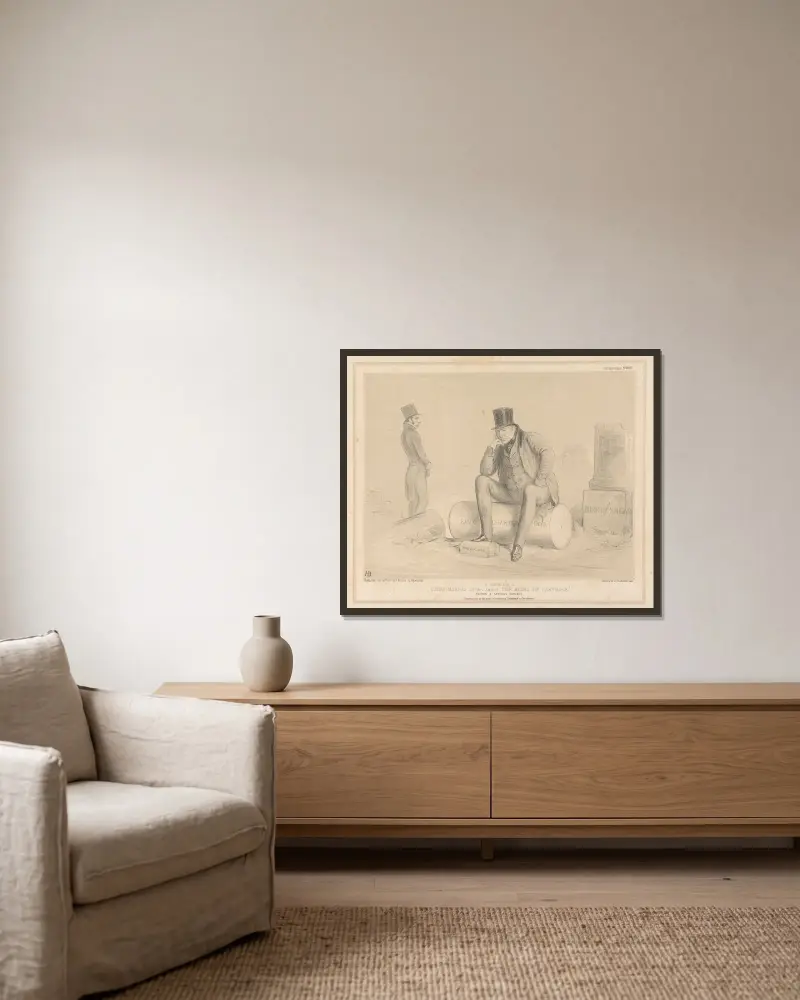 Studie zu Gaius Marius, sitzend in den Ruinen von Karthago von John Doyle gerahmt an einer Wand