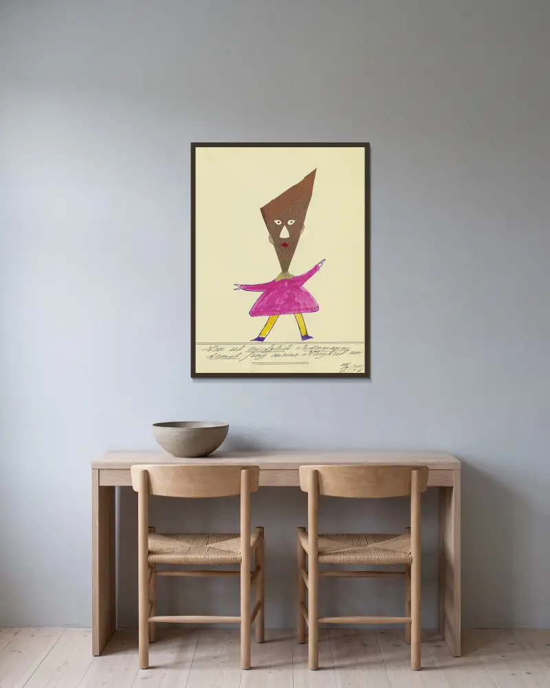 „Hier ist ersetzlich Jedermann …“, 1931 – Nr. 1 von John Elsas gerahmt an einer Wand