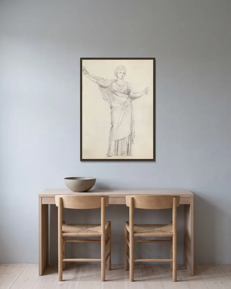 Ceres, Palazzo Barberini, Rom av John Flaxman inramad på en vägg