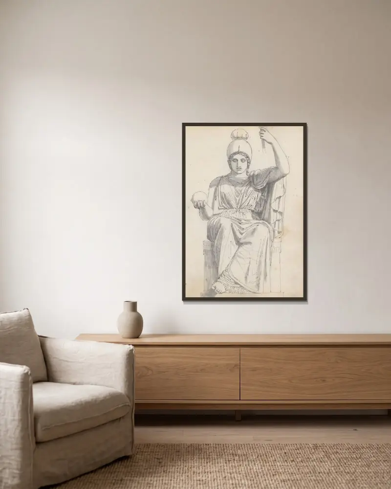 Roma, i Villa Medicis trädgårdar, Rom av John Flaxman inramad på en vägg